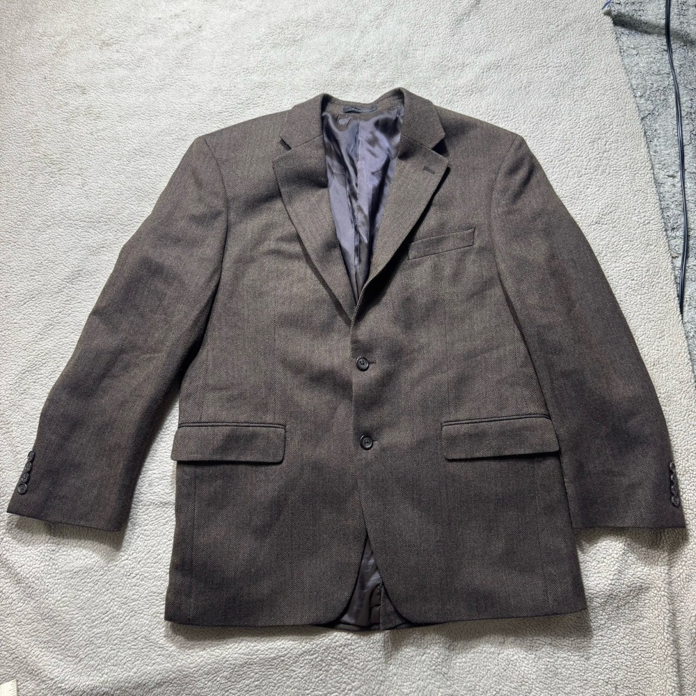 Lauren Ralph Lauren Jacket Mens 46 Blazer Two Button Lined‎ Macys Herringbone